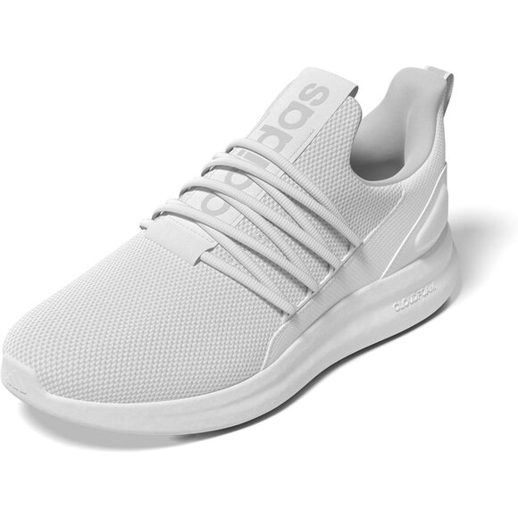 ⚡Adidas Mens White/Grey/White Imported Rubber Lite Racer Pull-On Shoes - Picture 1 of 8